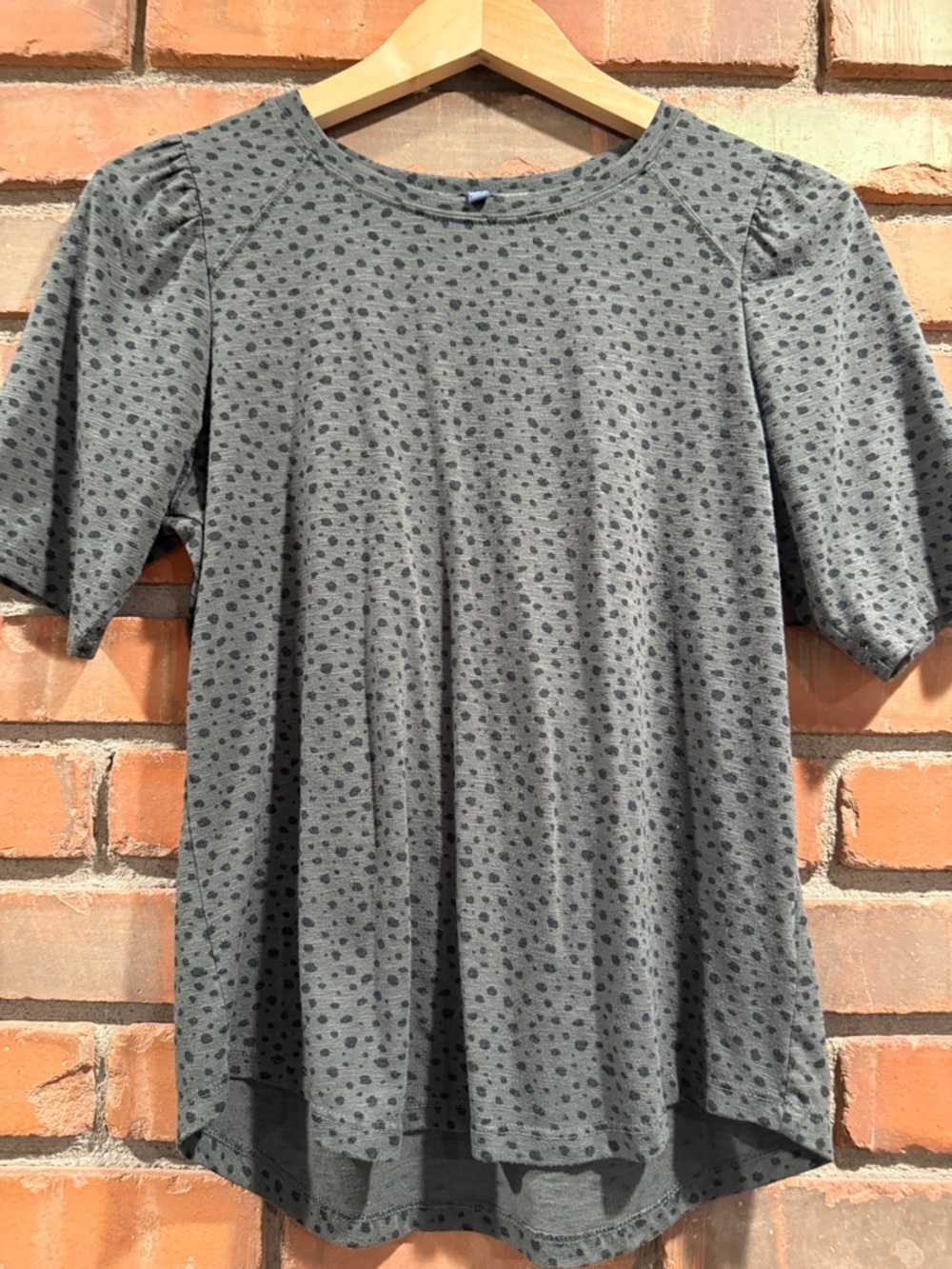 Democracy Olive Black Dot Accent Tee
